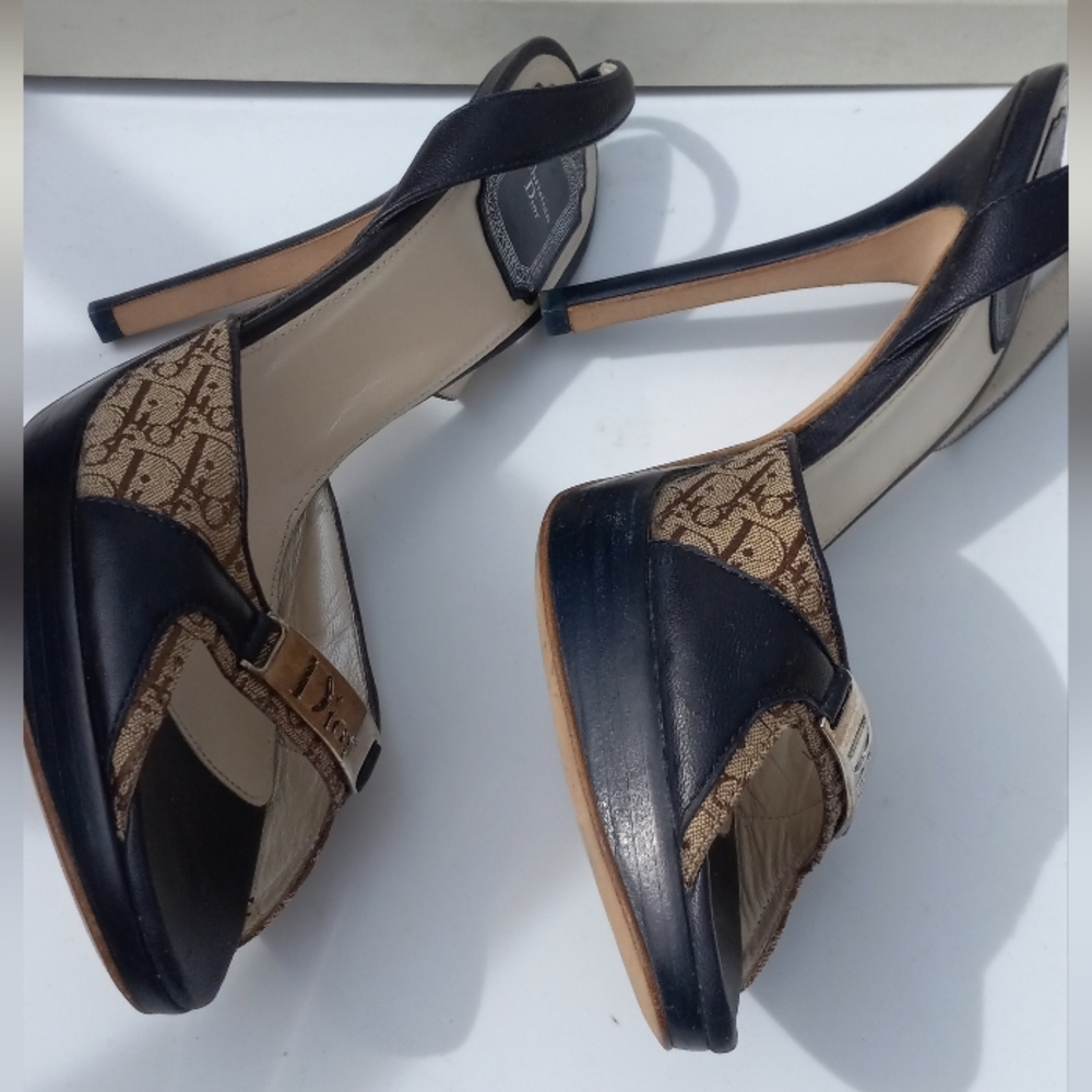 Christian Dior/Vintage Diorissimo Pump/Logo brown/size 39.5 - Picture 4 of 5